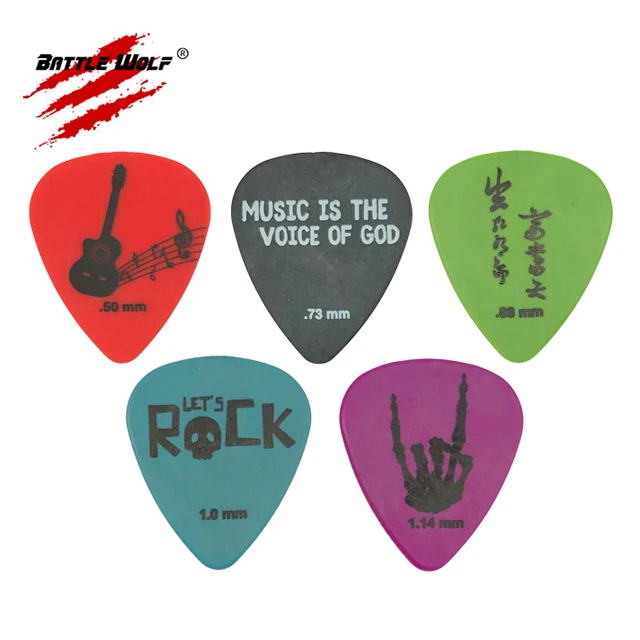 

Wholesale Price 0.46mm 0.71mm 1.0mm 1.2mm Custom Logo Grip Matt Antiskid Acetal Delrin POM Guitar Picks, Colorful