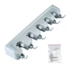 Mop Broom Holder Broom Organizer Key Rack Towel Hooks 5 Non-slip with 6 Hooks Wall Closet Mounted Organizer Brooms Mops Rakes Ga