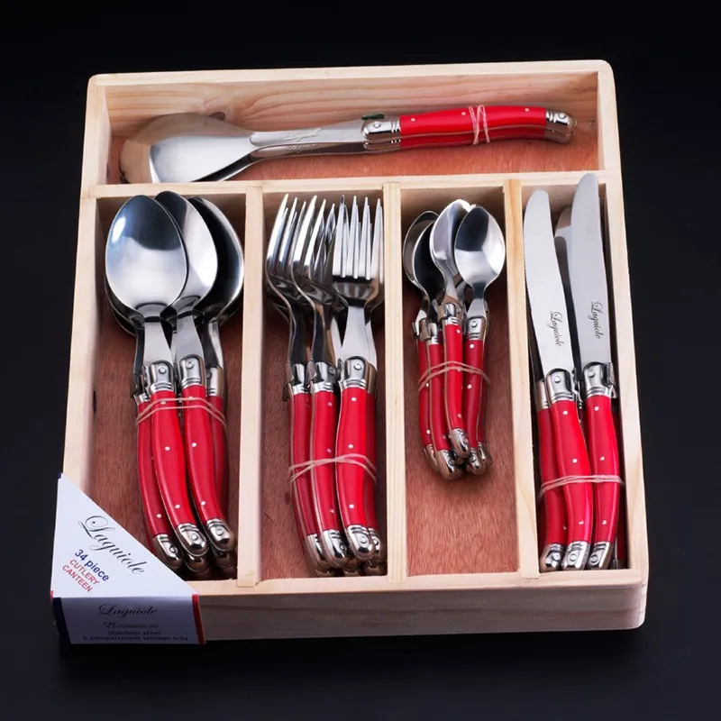 Inox 304 Laguiole Steak Knives And Fork Stainless Steel Cutlery Set