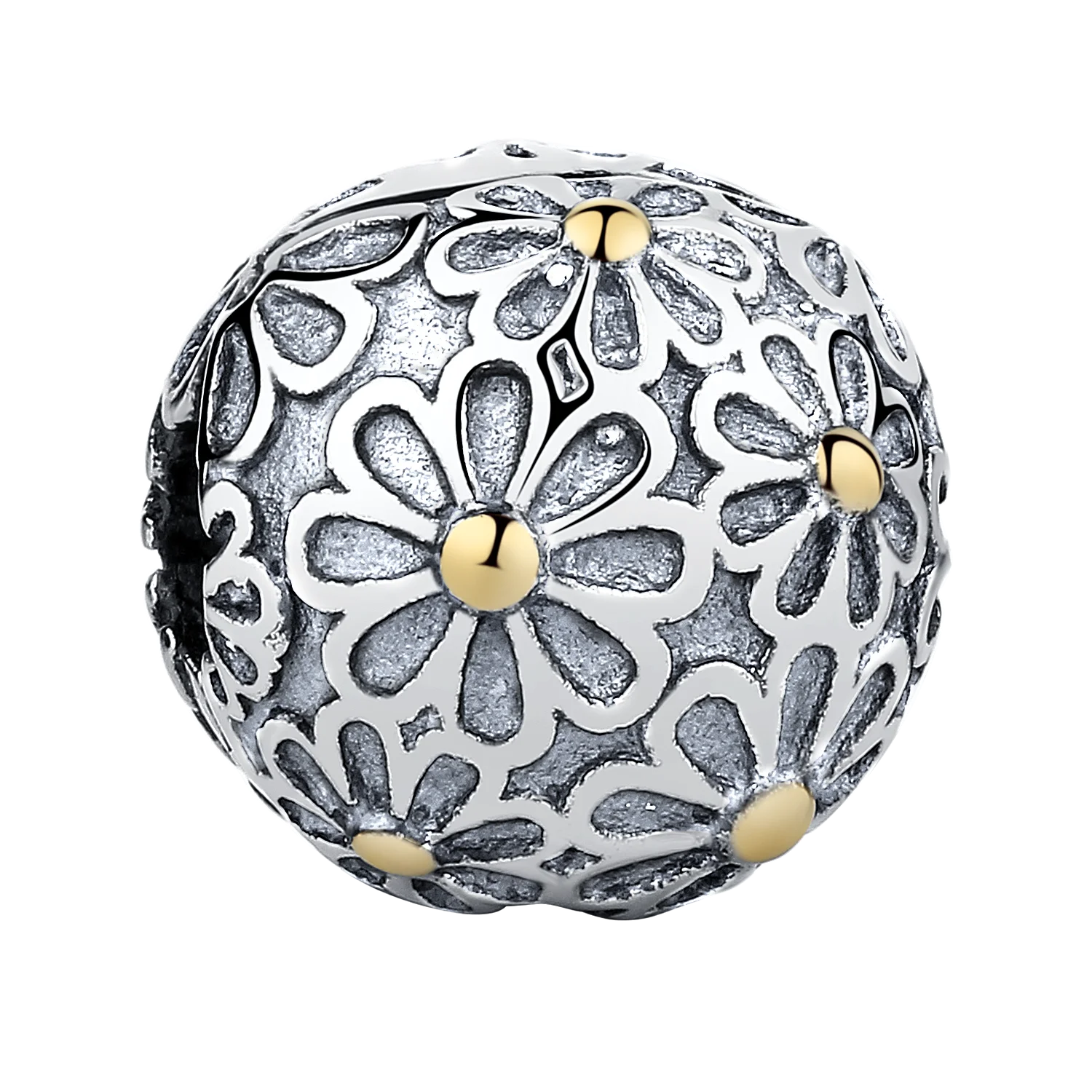 

New Fashion Real 925 Sterling Silver Daisy Flower Clip Charms Bead Fit Original Bracelet Bangle Authentic Jewelry