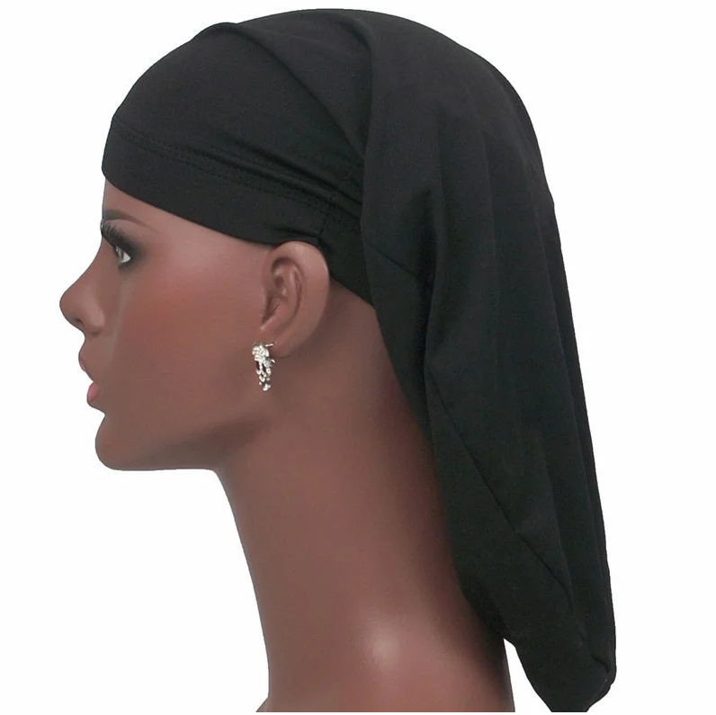 Black Elasticity dreadlocks Braids Long Cylinder Cap unisexe Hair Accessories 