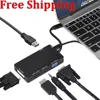 6 IN 1 Type-c USB 3.1 Type C to VGA HDMI DVI Audio USB PD Female Adapter Cable Converter for MacBook Pro SAMSUNG S8 S9
