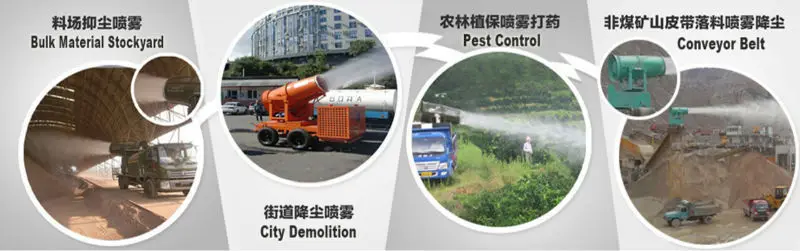 fenghua fog cannon dust control truck for Haul road