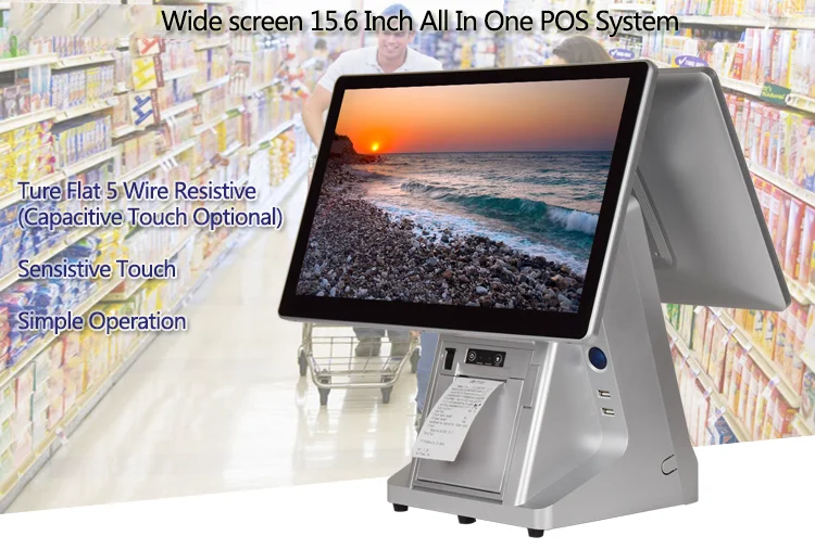 Widescreen 15.6 Inch Dual-core All in One Touch POS System with POS ...