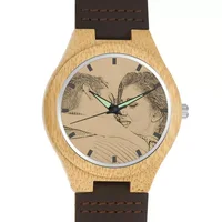 

Men Women Custom Logo Wooden Bamboo Wrist Watch Reloj Madera Hombre