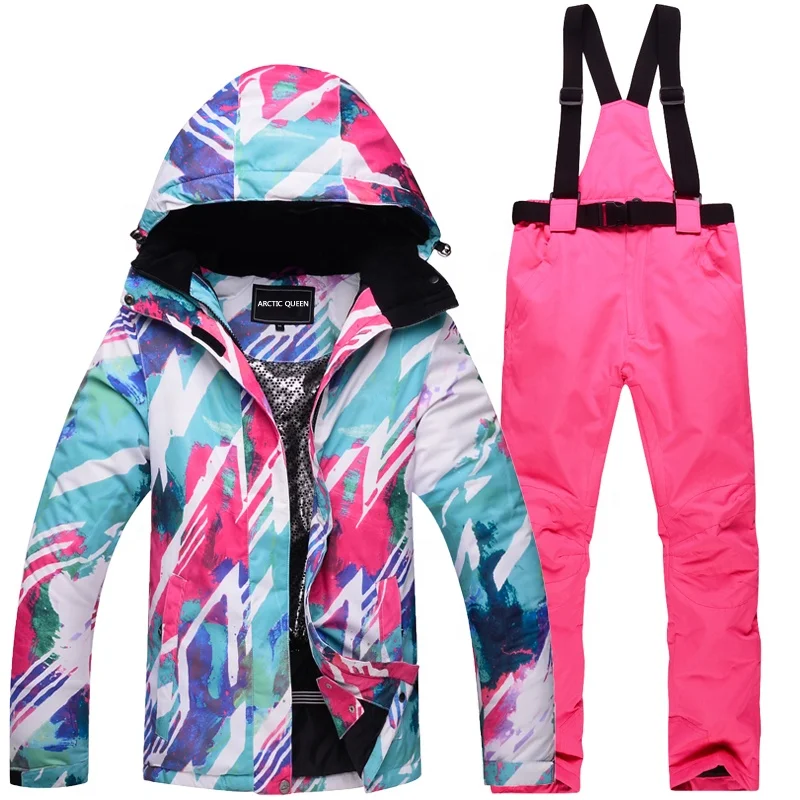 

High Quality Custom Womens Ski Suit Waterproof 8000 Breathable 8000 Ski Jacket And Ski Pant For Women, Picture