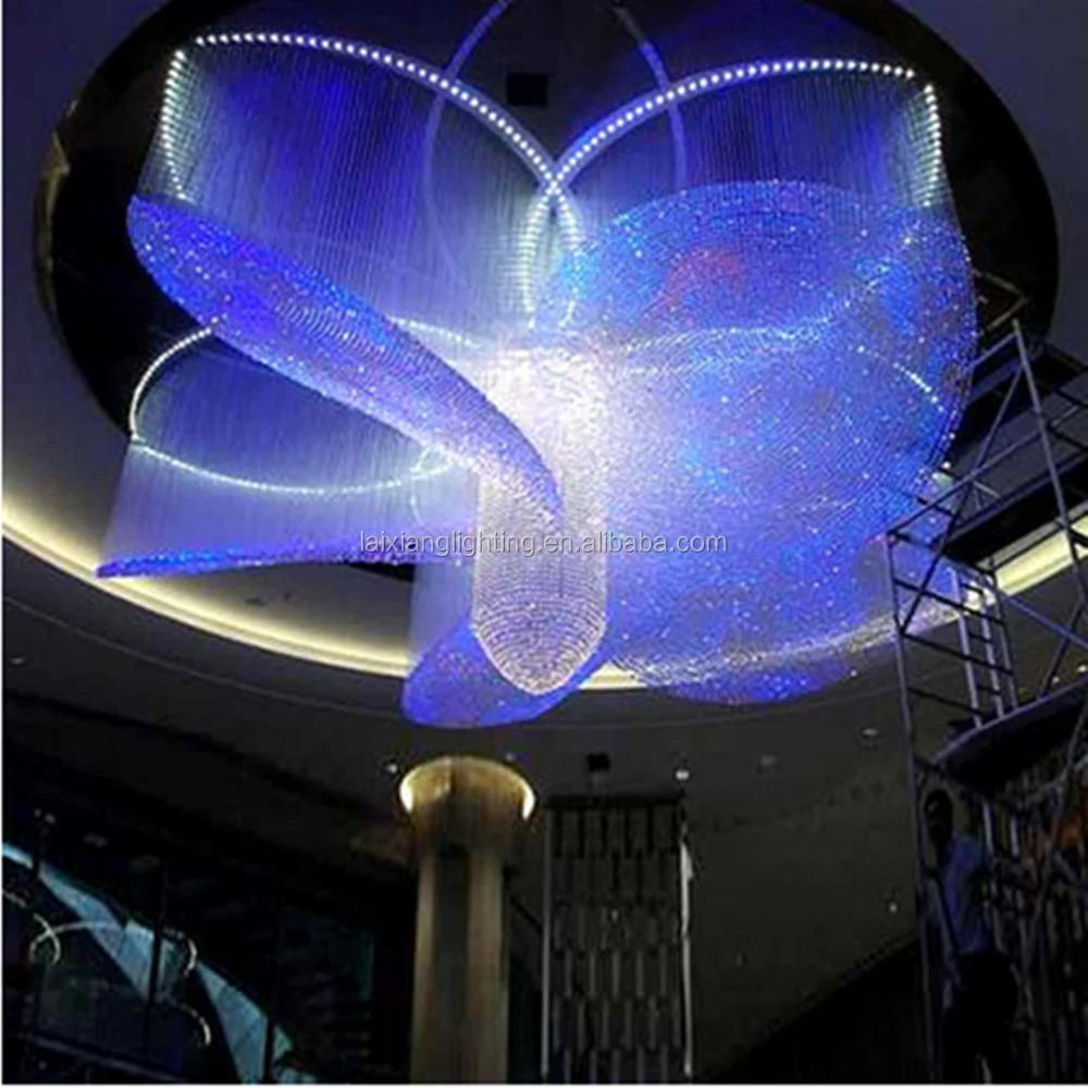 Bloem/logo ontwerp enorme glasvezel lamp kroonluchters en ...