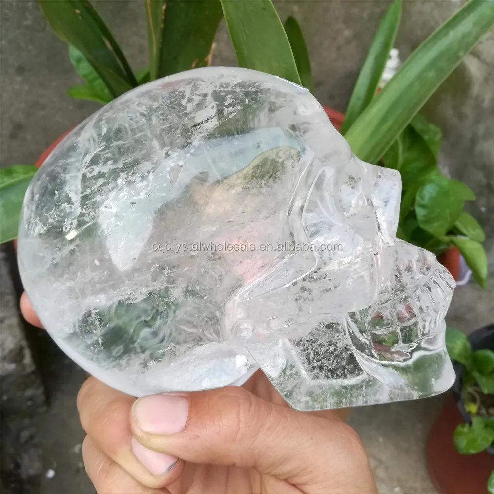 China factory natural carved clear quartz crystal skull for sale