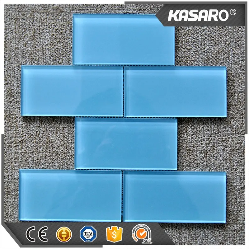 Blue Gl Tile Kitchen Backsplash Brick Mosaic Wall Blue Gl Tile Kitchen Backsplash
