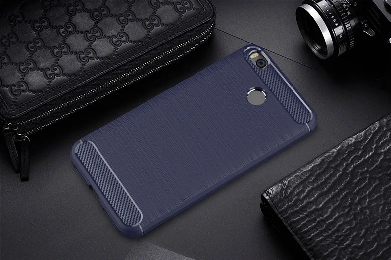 2017 New Arrival Carbon Fiber Tpu case For Xiaomi Redmi 4 4X brushed tpu soft cover For Xiaomi Redmi 4 4X