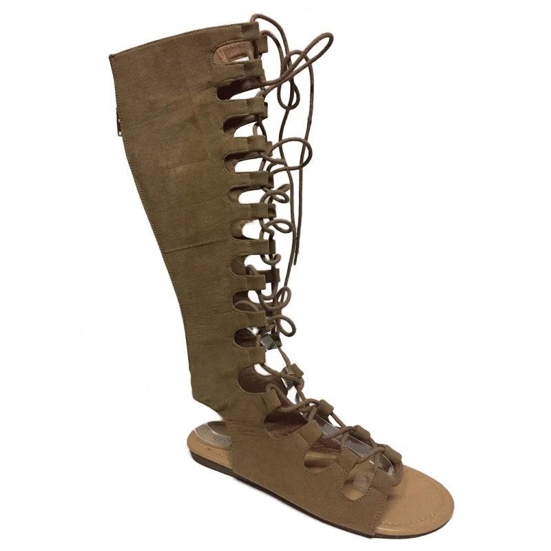knee length gladiator sandals