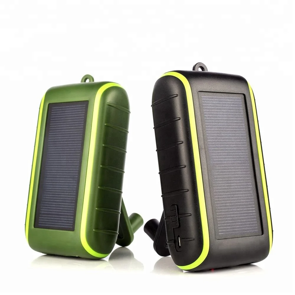 

New Premium CE RoHS FCC Solar Mobile Phone Charger Hand Crank Dynamo Power Bank with Flashlight