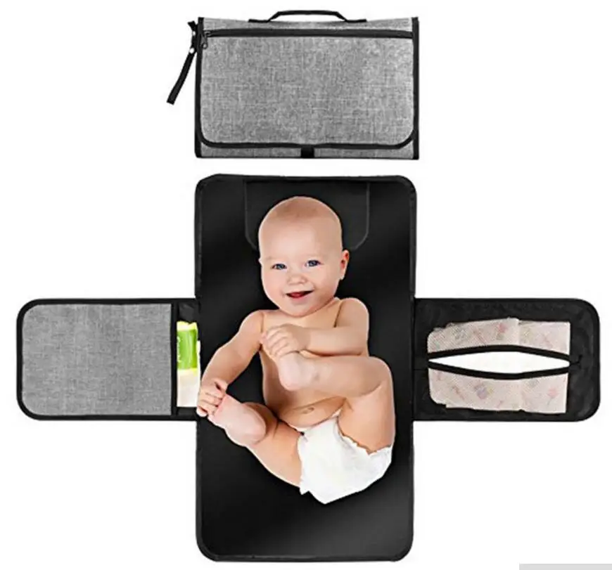 

Portable Baby Diaper Changing Mat Nappy Changing Station Pad Travel Changing Station Clutch Baby Stroller Hanging bag, Any colors are available