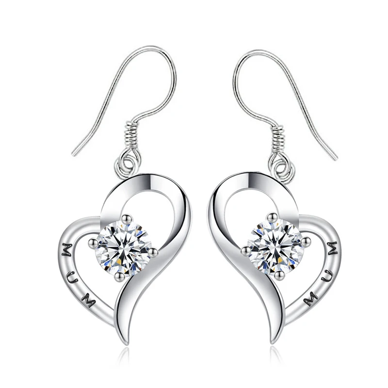 

Women daily wear funky mothers' day EAC86 manufacturer heart shape hoop earrings