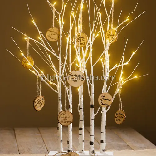 N //D Mini White Easter Tree Tabletop Birch Tree Battery Operated LED Twig Tree for Easter Party Wedding Christmas Decor