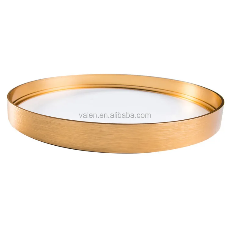 

Round Steel Brushed Gold Decorative Shaped Metal Frame Vanity Mirror