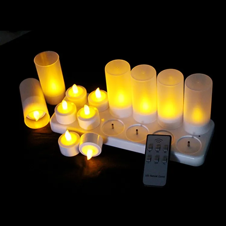 12leds/set Rechargeable Christmas Artificial Candle Light For Hotel