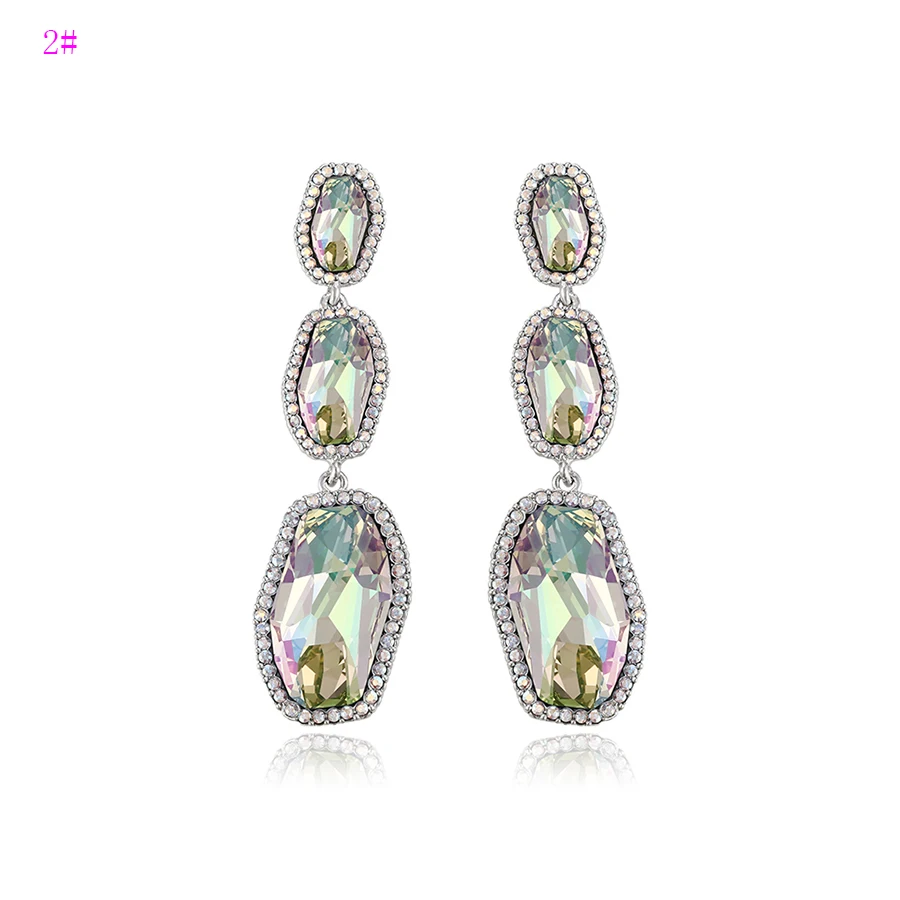 

E-369-xuping new designs gray color handmade crystals from Swarovski big stone luxury earrings
