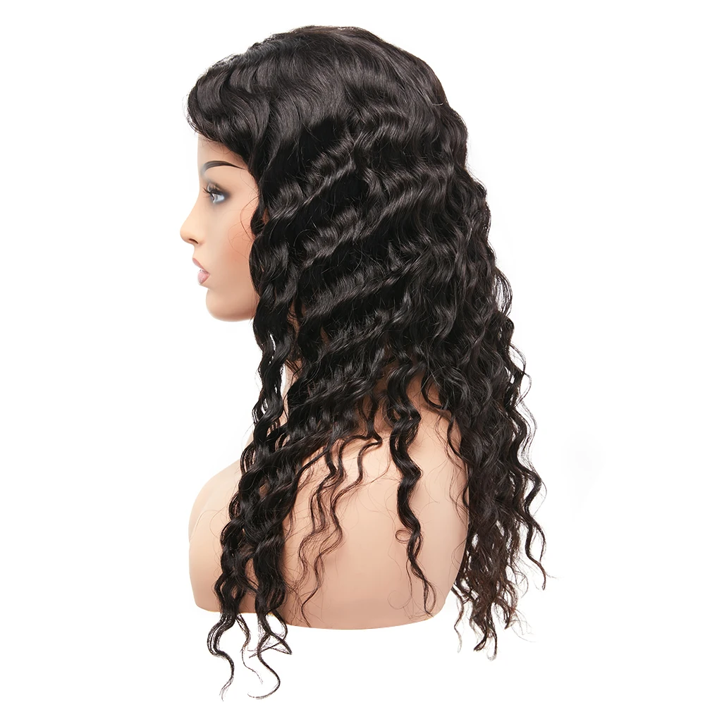 

Fast Shipping Brazilian Virgin Hair 4*4 Lace Closure Loose Deep Wave Curly Full Lace Wig