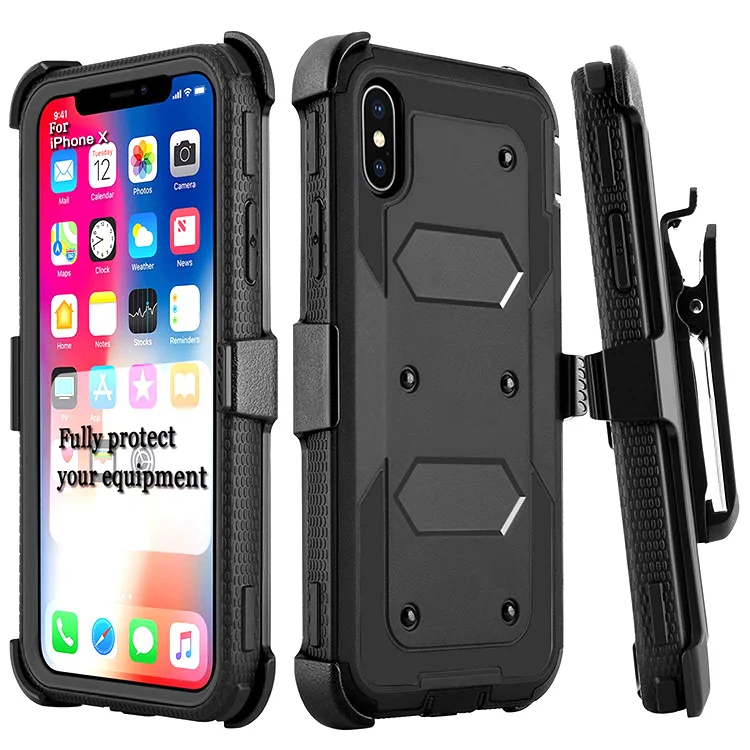 

Heavy Duty Shockproof Phone Case for iPhone X with Built in Screen Protector