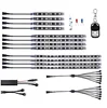 Super Bright 120 Motorcycle LED Neon Light Kit - Multicolor, 12pcs Flexible Strips with Remote
