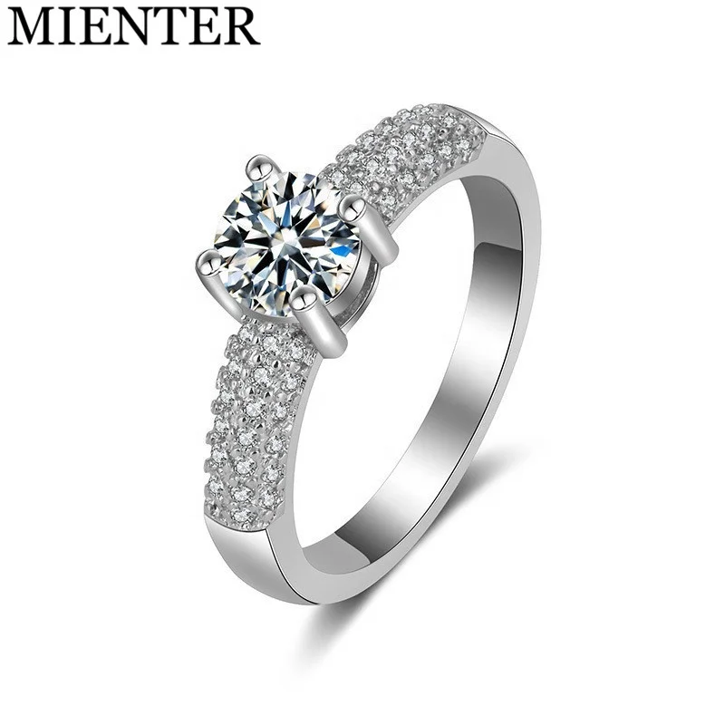 

Top Quality Custom Silver Plating Copper Diamond Wedding Finger Women Ring for Girl, Picture