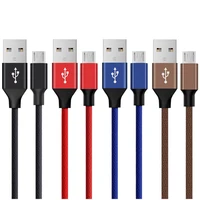 

28AWG 1M 1.2M 1.5M Braided Micro USB Cable Sync Data Cable For Mobile Phone USB Chargering Cable