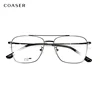 2019 new Custom Logo Hand Made Glasses Frame Square double bridge Optical Frames titanium for men eyewear frame Metal Eye Wear