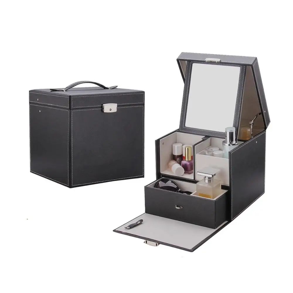 

Leather women bridal lady professional vanity makeup box wholesale