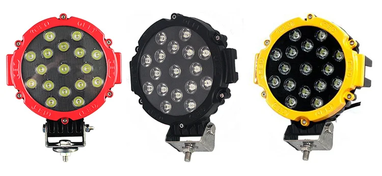 7in 51w LED Power Light Work Light - Round - 4100lm - Spot Flood - for ATV Jeeps Wrangler 4x4 Rv Trailer Fishing Boat Tractor