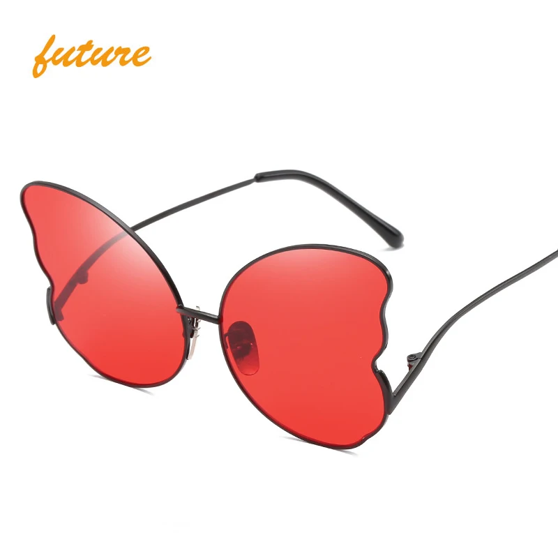 

2019 Fashionable Lady Butterfly Sea Sunglasses J66380, Red black blue pink