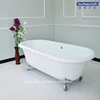 vintage cast iron bath tub with historic pattern