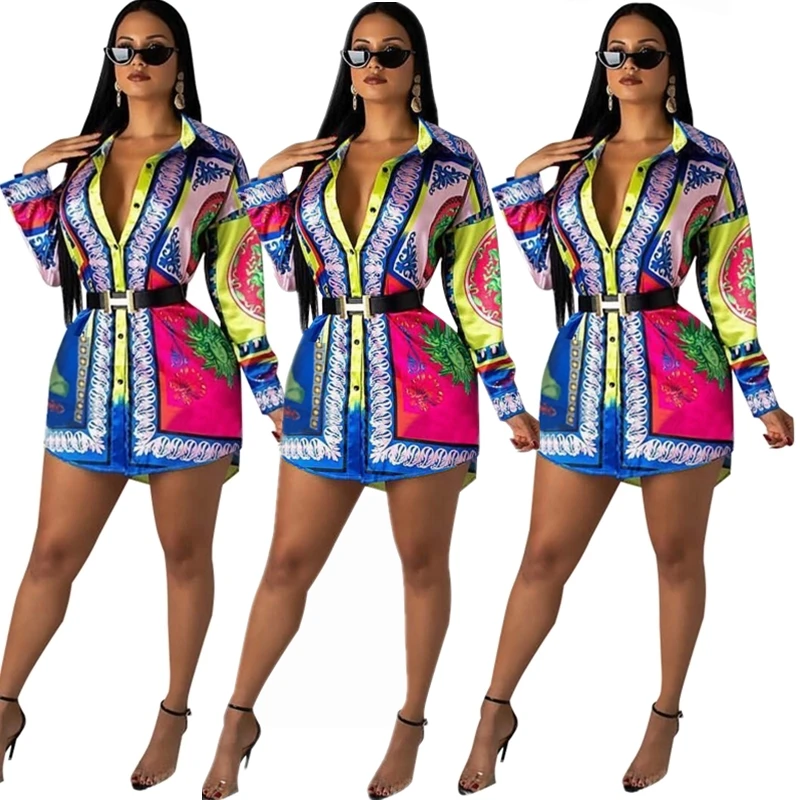 

PY8224 women fashion causal bohemian printed long blouse PY8224