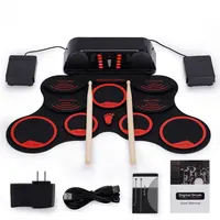 

Korean European Russian fashion Educational 9 pads portable electronic stereo digital silicon roll up drum set