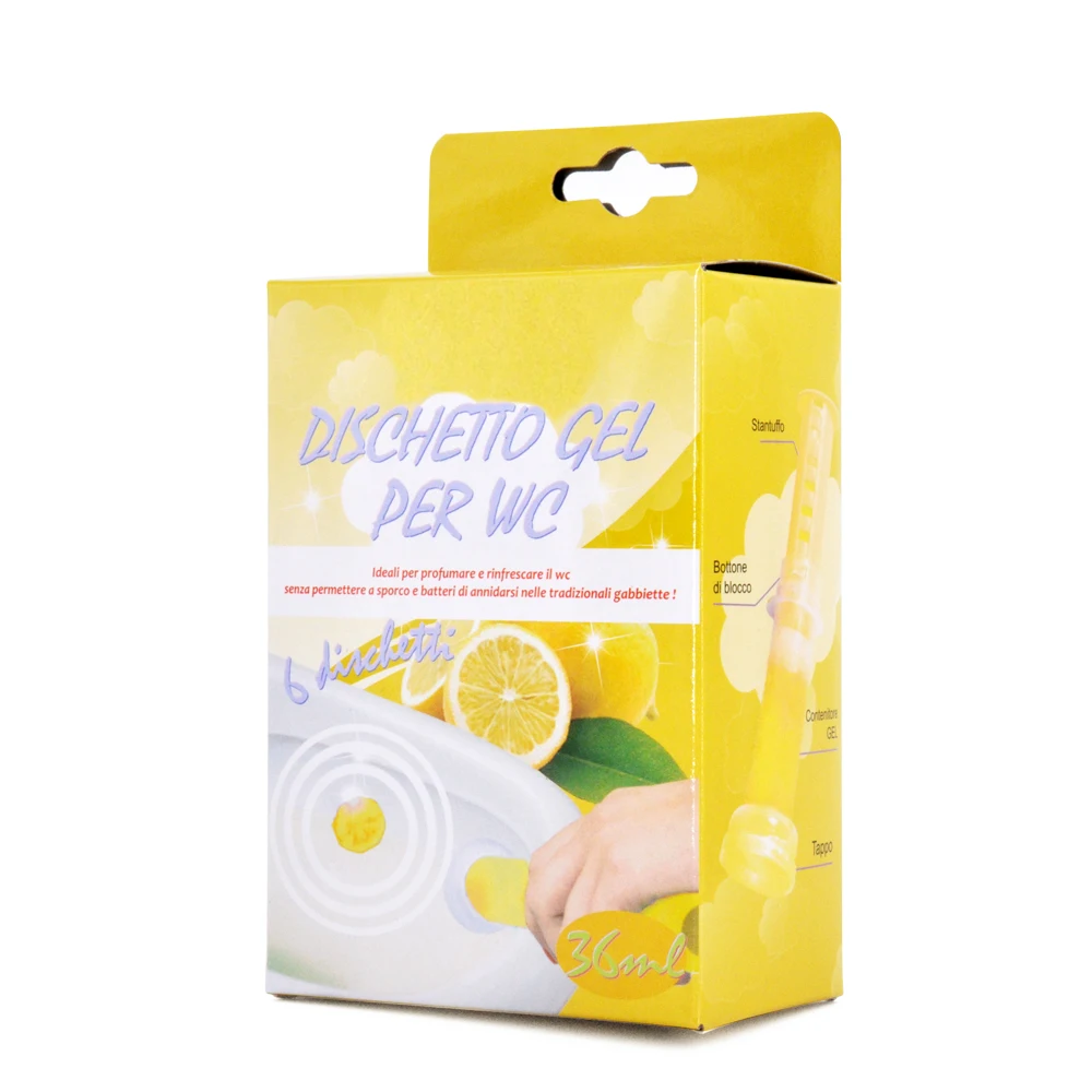 
New design Amazon best selling 36g lemon scent colored toilet bowl cleaner gel 