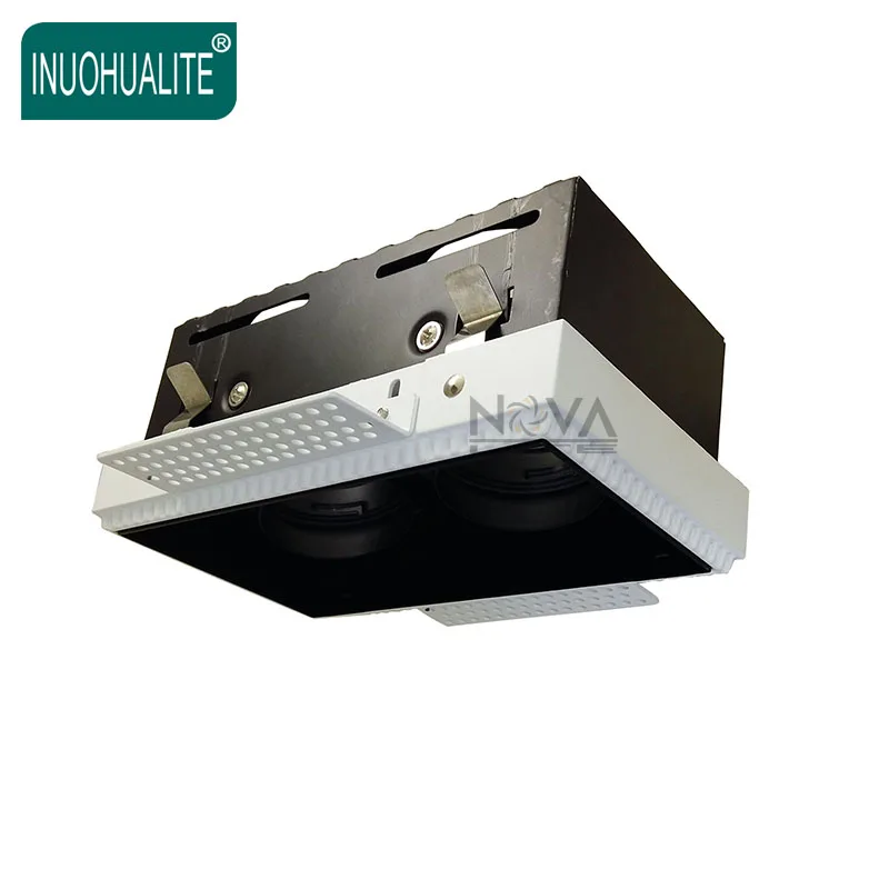 
Recessed dimmable double head trimless spot light mr16 gu10 