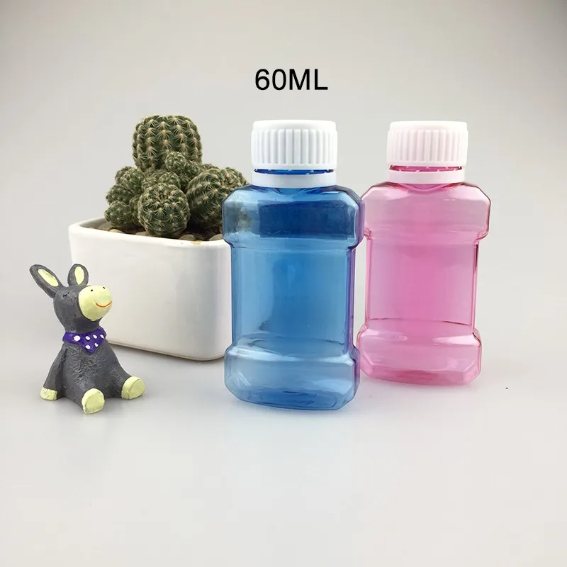 Small Medical Mouthwash Pet 2oz 60ml Plastic Mouthwash Cleaning Liquid