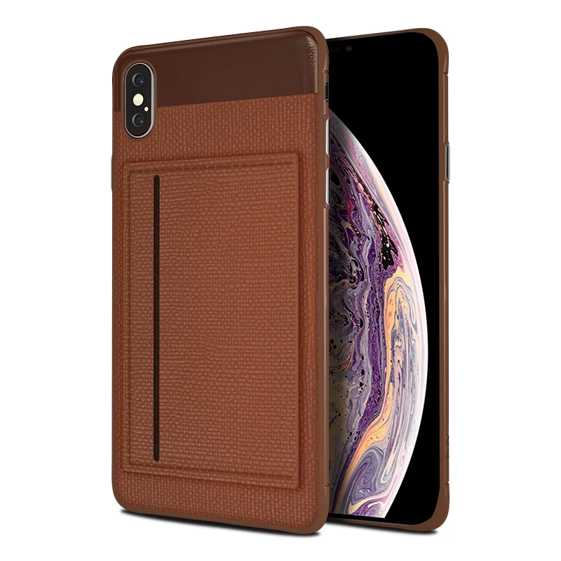 

2019 new arrivals High quality PU leather back cover with magnetic card slots stand for Iphone XR Xs max, Black;red;navy blue