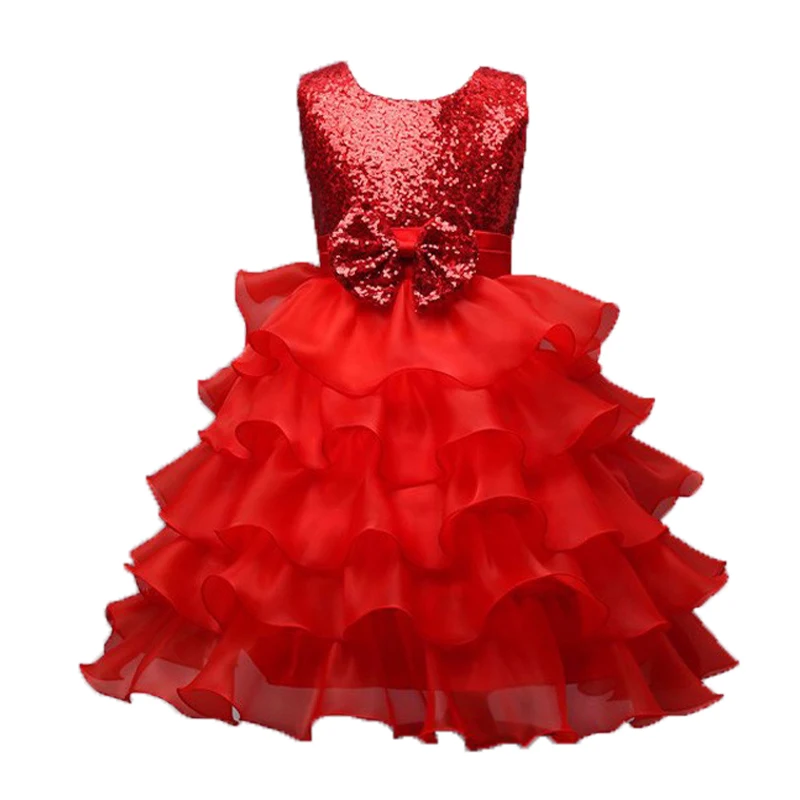 

2018 kids party wear dresses for girls Sequin Princess Girl Dress Party Costume Clothing L7788