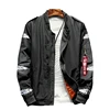 Men's fashion personality simple new stand collar casual long-sleeved jacket leaf embroidery coat