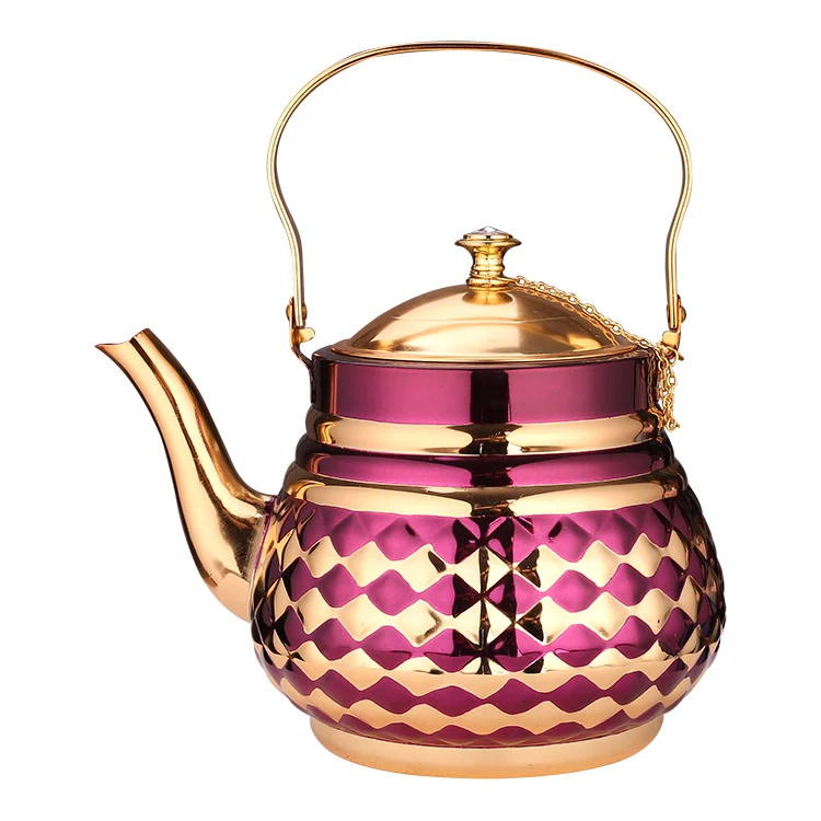 

large capacity Arabic non-electric colored plating spray paint water kettle stainless steel tea pot, Normal / gold/chrome and so on