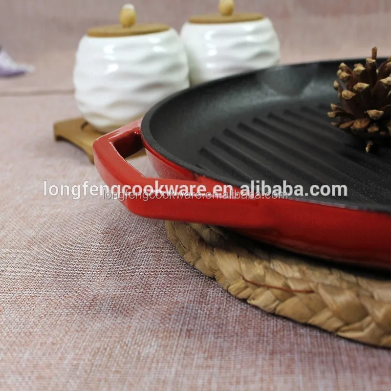 Manufacturer Of 32cm Enamel Cast Iron Grill Pan Electric Griddle With