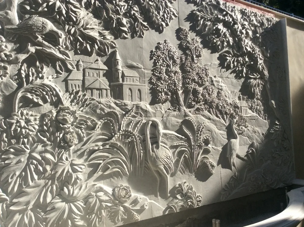 
Nice decoration hand carved wall pattern sculpture marble stone relief carving 