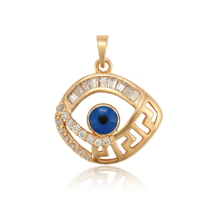 

P014 xuping turkish eye women gold 18k necklace pendant muslim Moslem Islamic full circle jewelry