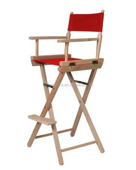Natural Height Makeup Artist Directors Wood Chair With Foot Rest