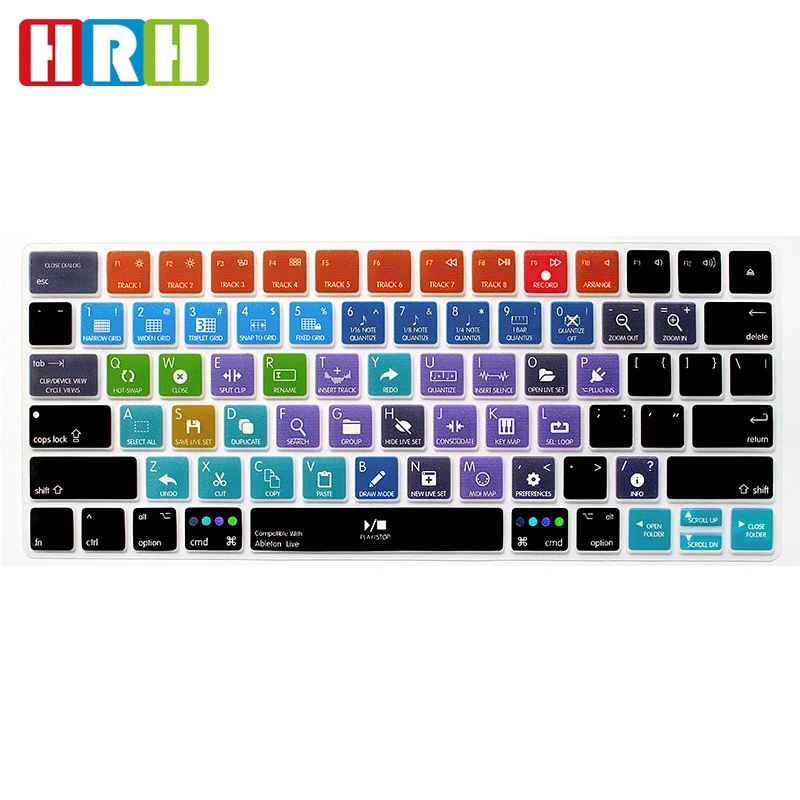 

Waterproof Ableton Live Custom shortcuts skin oem hotkeys keyboard covers Silicone Protective Film For magic laptop skin, Any pantone color or multi-colors can be customized.