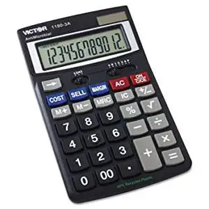 ** 1180-3A Antimicrobial Desktop Calculator, 12-Digit LCD **