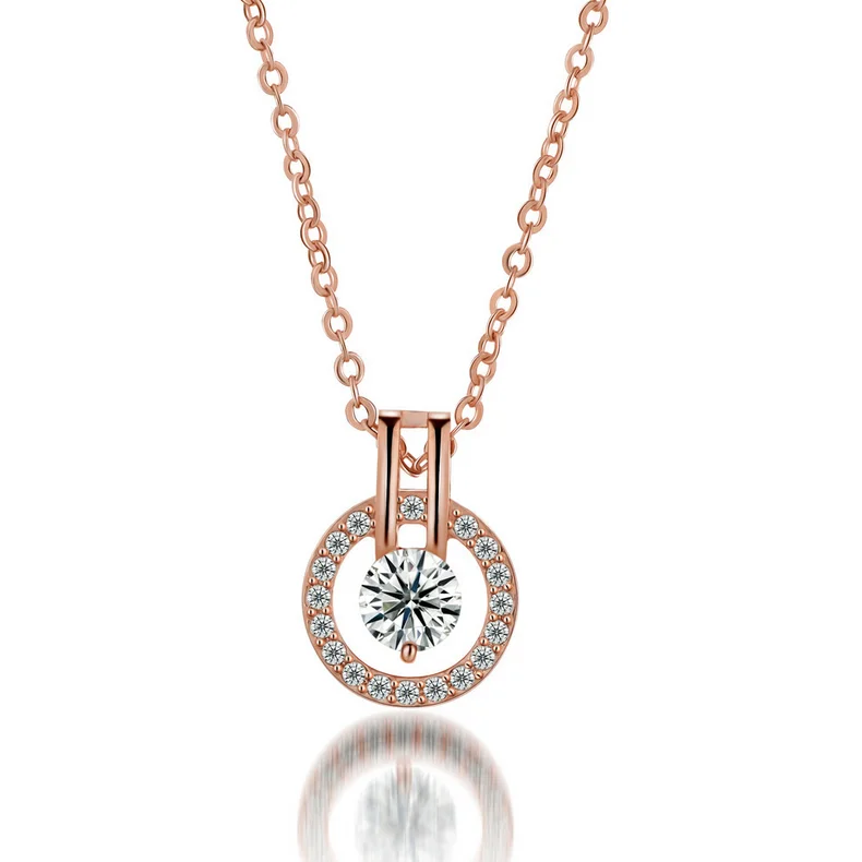 

Fashion necklace Lover's eye Full zircon round pendant necklace for women