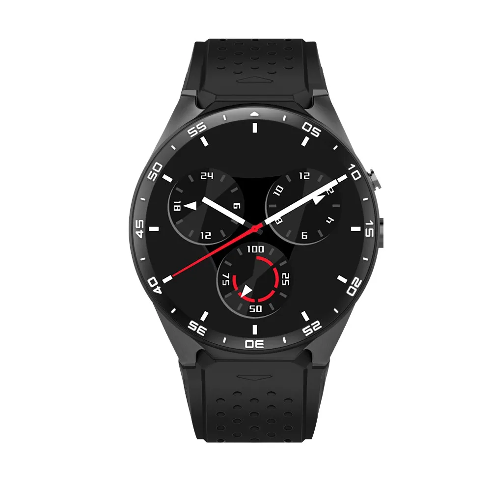 

OEM CE ROHS MTK6580 3G GPS Wifi Camera MTK6580 Android Bluetooth Sports Trendy Smart Watch 2019 Kingwear KW88 Wristwatches, Black;red;white