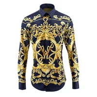 

Hot Sale New National 3D Printing Casual Long-Sleeve Men's shirt 100% cotton custom